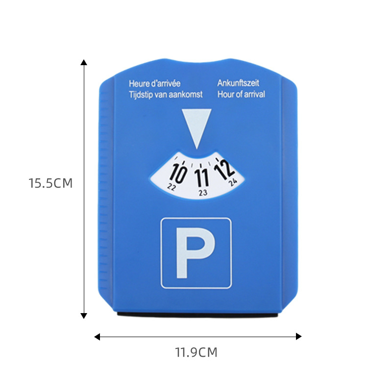 Komplet privremenog automobilskog znaka za parkiranje s lopaticom za snijeg, scraperom za vodu, euro kovanicom, mjeračem dubine gaznoga sloja i mjeračem vremena parkiranja (Model By-1865, ABS, mogućnost ispisa logotipa)