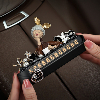 Műanyagból készült ideiglenes parkolási kártya telefonszámmal autóhoz – logó nélküli dekoráció