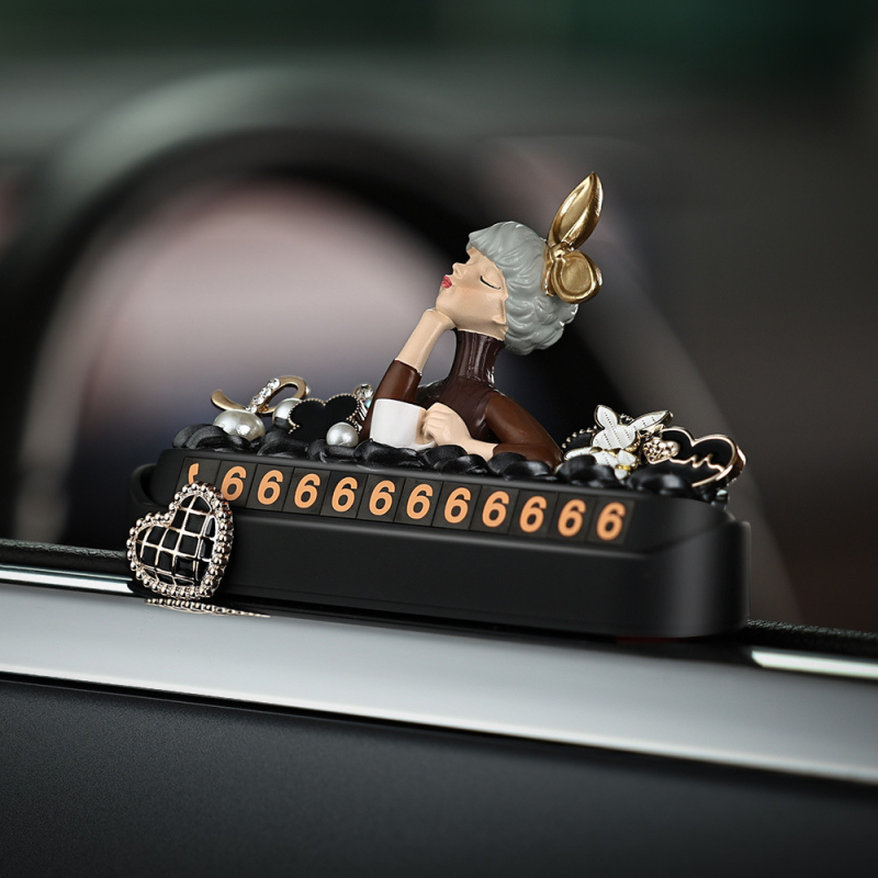 Műanyagból készült ideiglenes parkolási kártya telefonszámmal autóhoz – logó nélküli dekoráció