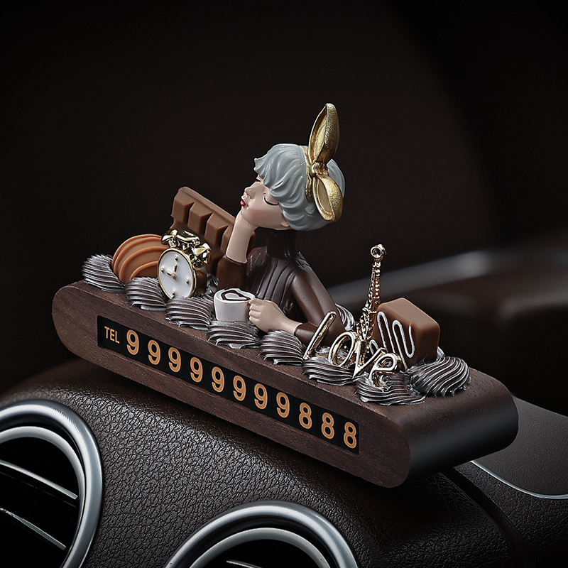 Műanyagból készült ideiglenes parkolási kártya telefonszámmal autóhoz – logó nélküli dekoráció