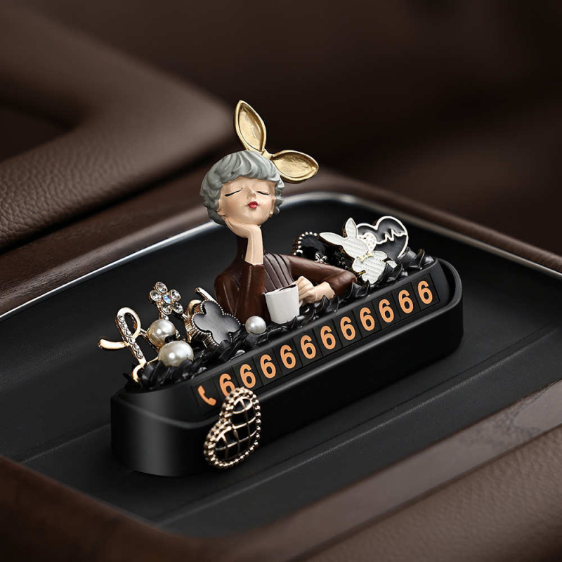 Műanyagból készült ideiglenes parkolási kártya telefonszámmal autóhoz – logó nélküli dekoráció