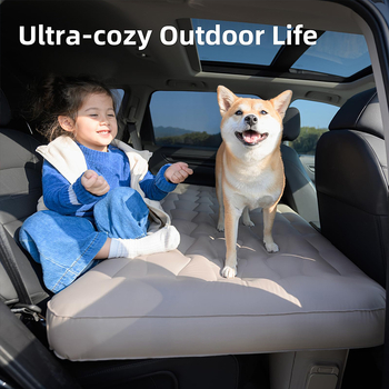 Autóba felfújható ágy SUV-hoz és a csomagtartóba, kettős használat autóhoz és kinti kempingezéshez, automatikus felfújás, súly 2,2 kg, terhelhetőség 300 kg, flocking anyag és környezetbarát PVC