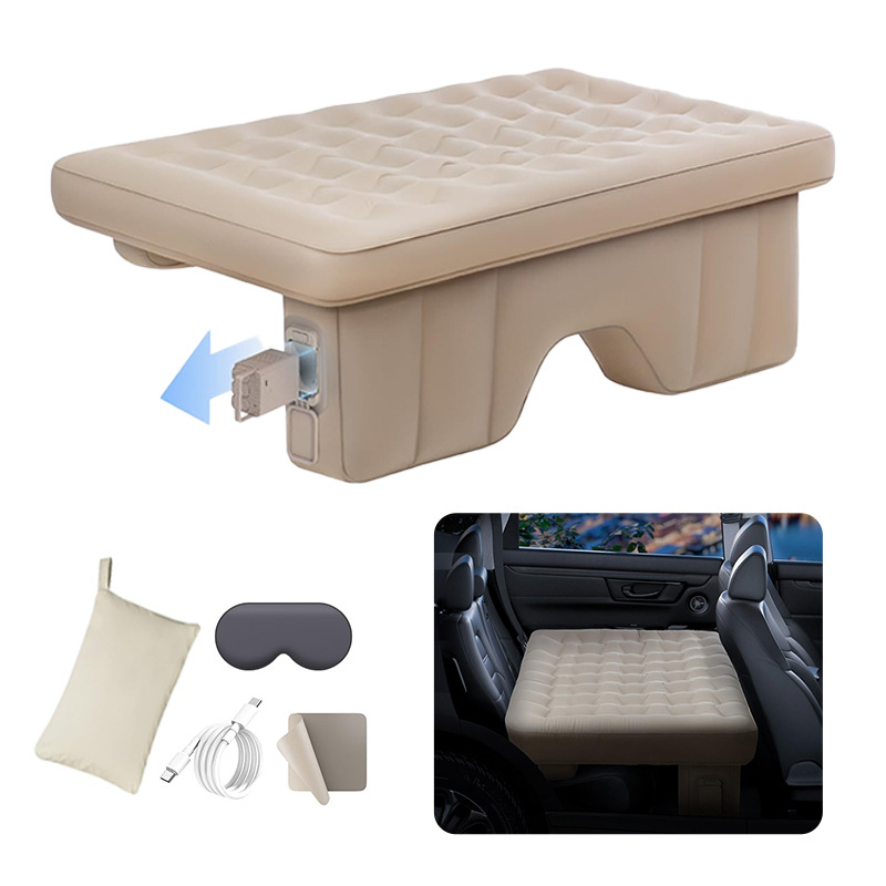 Autóba felfújható ágy SUV-hoz és a csomagtartóba, kettős használat autóhoz és kinti kempingezéshez, automatikus felfújás, súly 2,2 kg, terhelhetőség 300 kg, flocking anyag és környezetbarát PVC