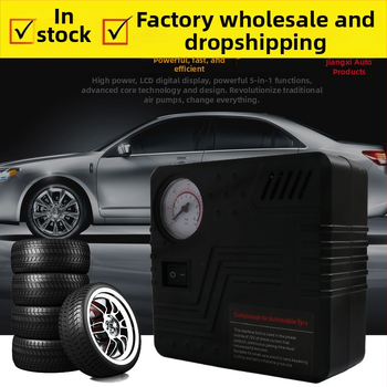 Pompa de aer de urgență pentru mașină, portabilă, cilindru unic, 12V, 120W, alimentare prin brichetă, cablu 280 cm