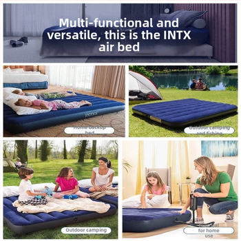 Intex õhupuhutav voodi täiskasvanutele – flokiga pind – maksimaalne koormus 200 kg – kaal 5 kg – mudelid: 64731–64735, 64759, 64755