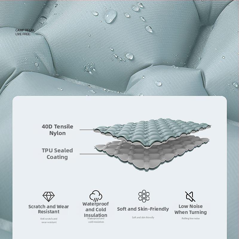 Automatikus felfújható alvómatrac kültéri kempingezéshez — egyszemélyes, nedvességálló, könnyen szállítható, autóhoz szerelhető