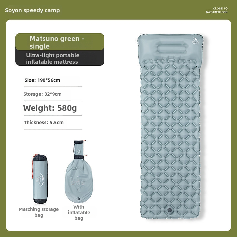 Automatikus felfújható alvómatrac kültéri kempingezéshez — egyszemélyes, nedvességálló, könnyen szállítható, autóhoz szerelhető