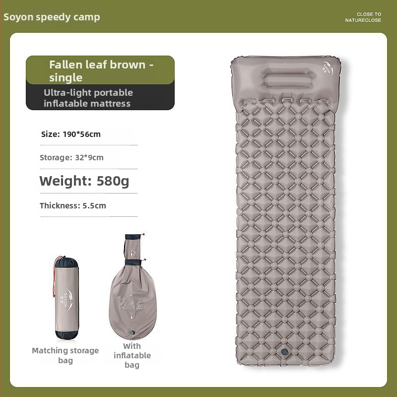 Automatikus felfújható alvómatrac kültéri kempingezéshez — egyszemélyes, nedvességálló, könnyen szállítható, autóhoz szerelhető
