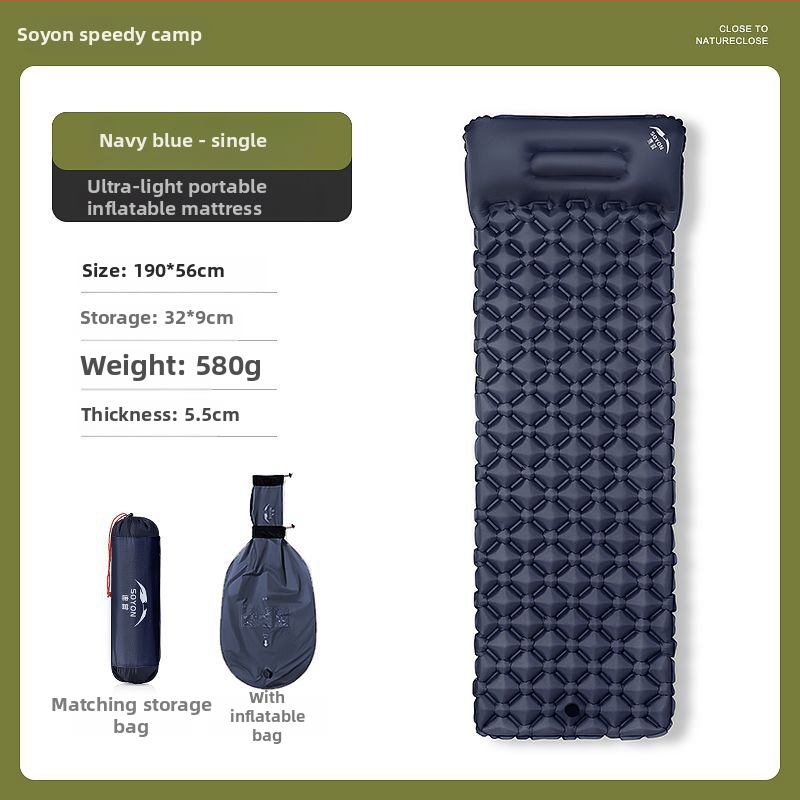 Automatikus felfújható alvómatrac kültéri kempingezéshez — egyszemélyes, nedvességálló, könnyen szállítható, autóhoz szerelhető