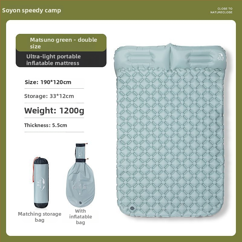 Automatikus felfújható alvómatrac kültéri kempingezéshez — egyszemélyes, nedvességálló, könnyen szállítható, autóhoz szerelhető