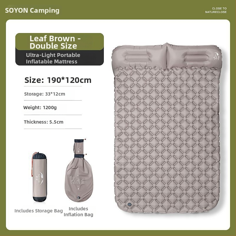 Automatikus felfújható alvómatrac kültéri kempingezéshez — egyszemélyes, nedvességálló, könnyen szállítható, autóhoz szerelhető