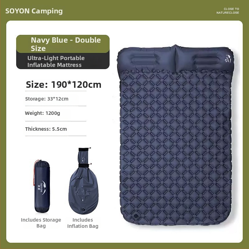 Automatikus felfújható alvómatrac kültéri kempingezéshez — egyszemélyes, nedvességálló, könnyen szállítható, autóhoz szerelhető