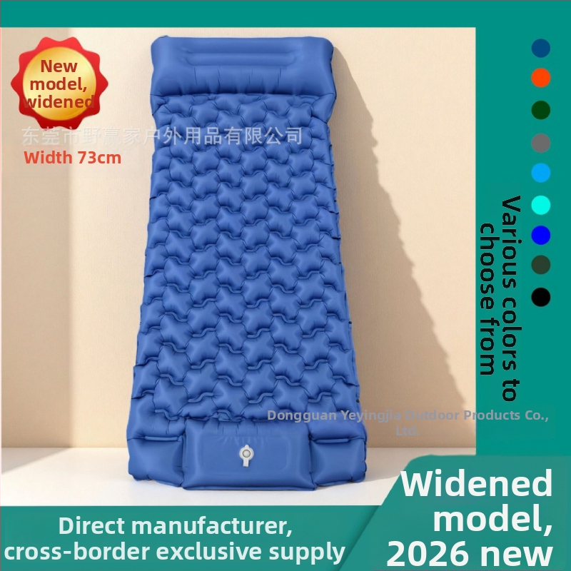 Felfújható kemping matrac beépített pumpával, nedvességálló felülettel, kétszintes kialakítás, kézi felfújás, maximális teher 200 kg, súly 960 g