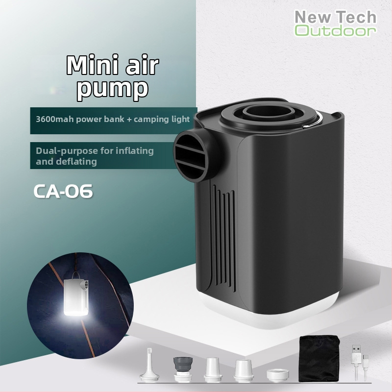 Pompa de aer electrică reîncărcabilă 24V pentru camping în aer liber — poate umfla corturi, saltele și canapele; putere sub 80W, baterie 3600mAh, debit de aer peste 70 L/min, afișaj digital