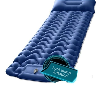 Lábbal működtethető felfújható matrac kempingezéshez, nedvességálló autós matrac egy személyre, összecsukható és hordozható