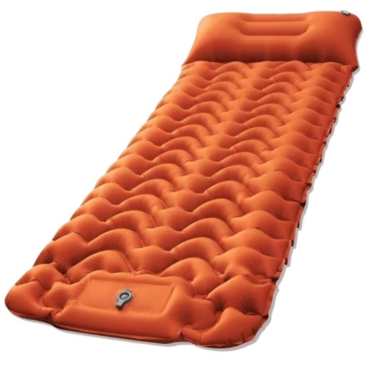 Lábbal működtethető felfújható matrac kempingezéshez, nedvességálló autós matrac egy személyre, összecsukható és hordozható