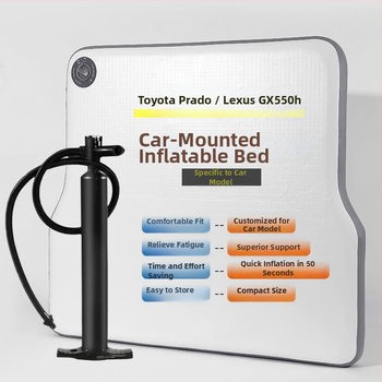Brushed nafukovacia posteľ do auta pre Lexus GX550h / Prado, PVC materiál, ručné nafúknutie, maximálna nosnosť 200 kg, hmotnosť 5,15 kg