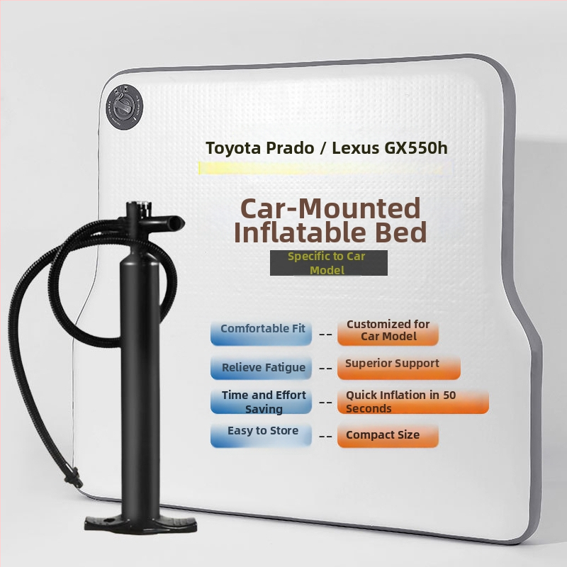 Brushed nafukovacia posteľ do auta pre Lexus GX550h / Prado, PVC materiál, ručné nafúknutie, maximálna nosnosť 200 kg, hmotnosť 5,15 kg