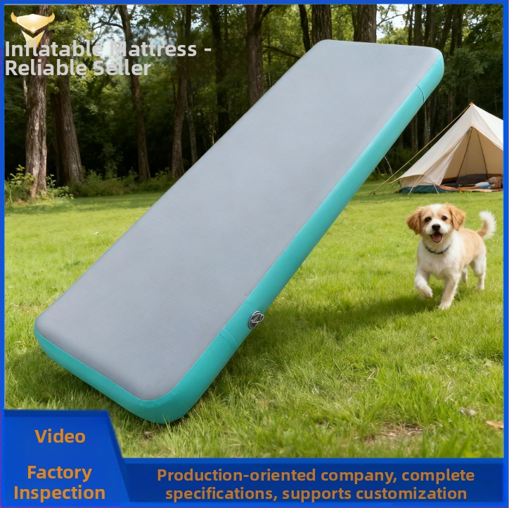 Felfújható jóga matrac – PVC, 1 személy, 7 kg, kézi pumpával felfújható, tartozékok: lábpumpa és javító készlet