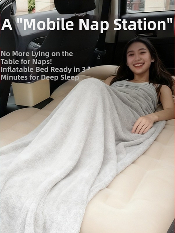 Autóba illeszkedő, pneumatikus matrac kanapé PVC flocking borítással, kempingezéshez, méretek 190×100 cm, súly 3,2 kg, teherbírás 300 kg