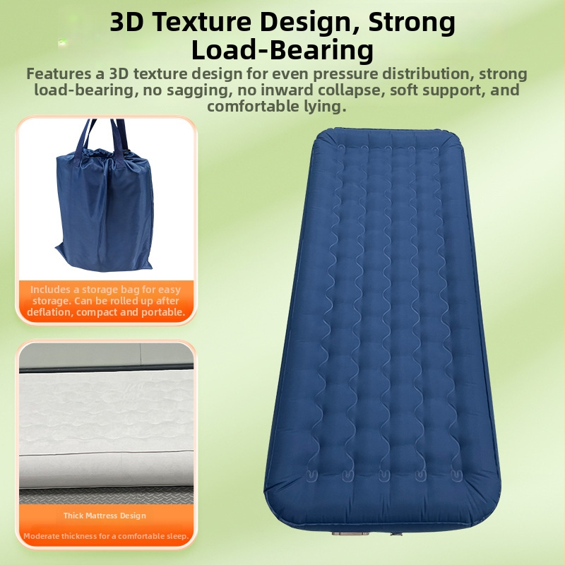 Išpūstoma lova kempingui — Hongze prekės ženklas, poliesterio pongee su TPU paviršiumi, svoris 2000 g, didžiausia apkrova 400 kg