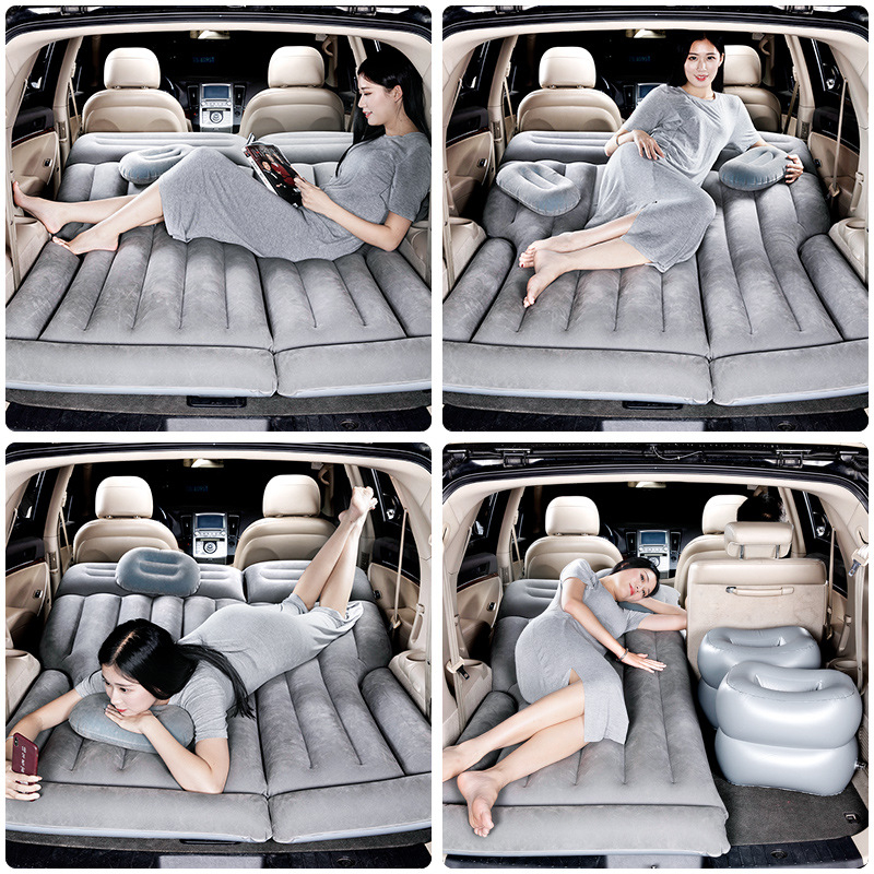 Li Cheng felfújható autóágy hátsó ülésekhez – utazási alvó matrac, tömeg 1,65 kg, maximális teher 250 kg felett, PVC felület flocking-gal