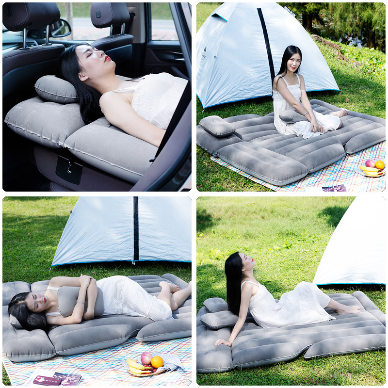 Li Cheng felfújható autóágy hátsó ülésekhez – utazási alvó matrac, tömeg 1,65 kg, maximális teher 250 kg felett, PVC felület flocking-gal