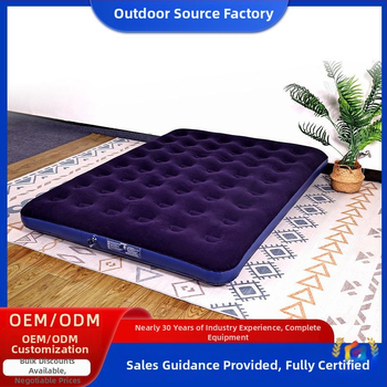 PVC-felfújható matrac vastag flockos felülettel, összecsukható otthoni és kemping használatra