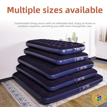 PVC-felfújható matrac vastag flockos felülettel, összecsukható otthoni és kemping használatra