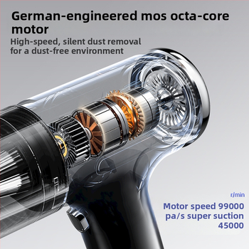 Φορητή ασύρματη σκούπα αυτοκινήτου, ισχυρή απορρόφηση 20000 Pa, είσοδος ισχύος 25 W, διάρκεια μπαταρίας 17–38 λεπτά, HEPA φίλτρο