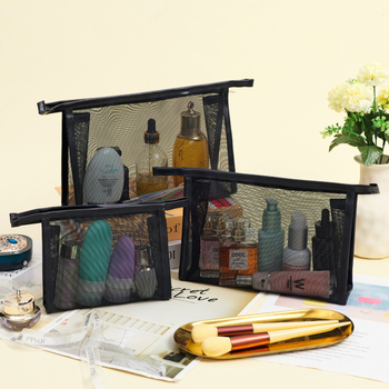 Geantă de machiaj, model din plasă ușoară de lux, cub din nailon, pentru mașină, ideală pentru călătorii