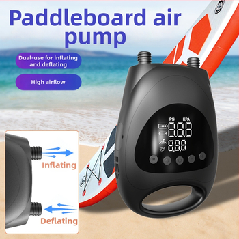 NEWO Pompa de umflare fără fir pentru SUP/Kayak - 160W, 70 L/min, cilindru dublu, afișaj digital, baterie încorporată 4x2200mAh (16.8V)