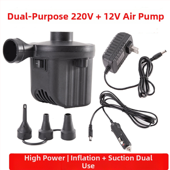 Pompa de aer USB pentru saltele gonflabile și perne de camping – utilizare în exterior, mai mult de două cilindri, 220W, lumină de avertizare, afișaj tip indicator