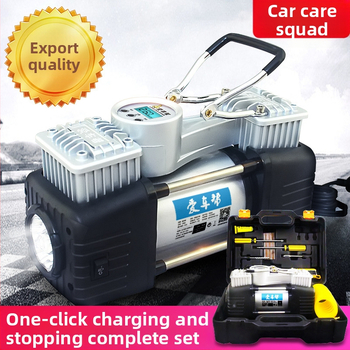 Pompa de aer auto cu doi cilindri, afișaj digital, 12V, 280W, 50 L/min