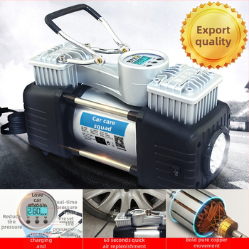 Pompa de aer auto cu doi cilindri, afișaj digital, 12V, 280W, 50 L/min