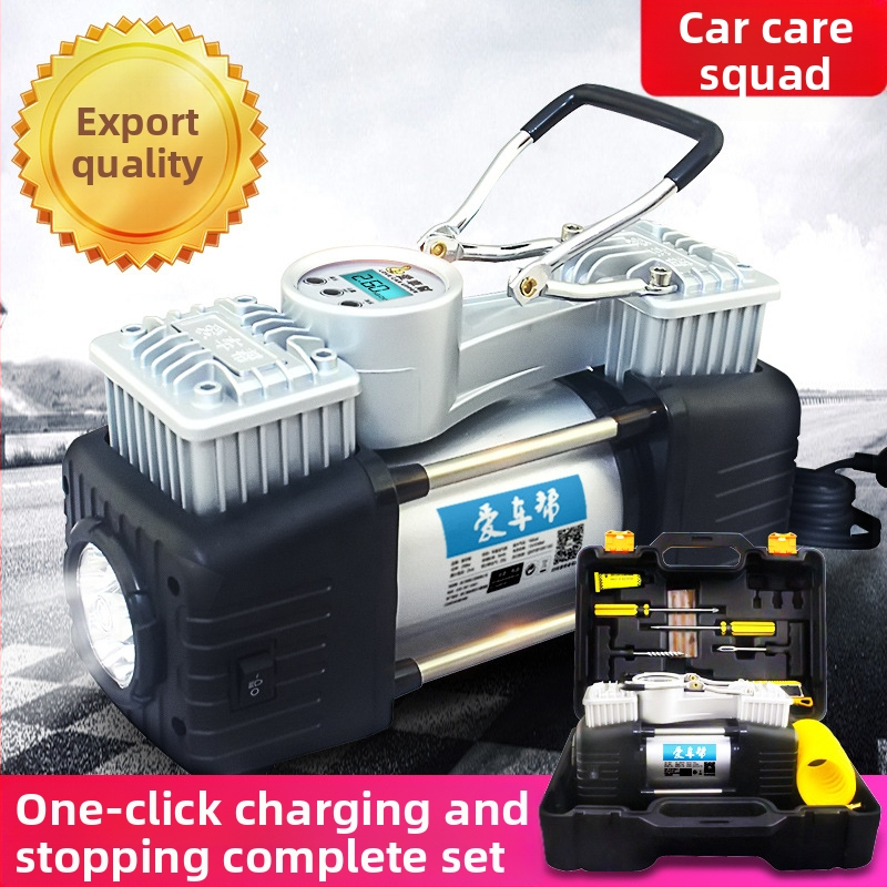 Pompa de aer auto cu doi cilindri, afișaj digital, 12V, 280W, 50 L/min