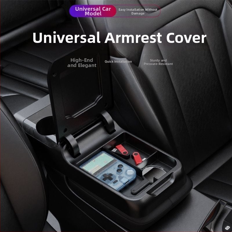 Automobilio porankio dėžutė su dangteliu, universali išplėsta porankio laikiklis, saugojimo dėžutė, aukštinimo pagalvė, centrinis porankis