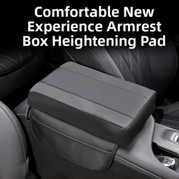Odinė automobilio alkūnės atrama su atminties putų pagalvėle ir saugojimo krepšeliu, patchwork stilius, universalus