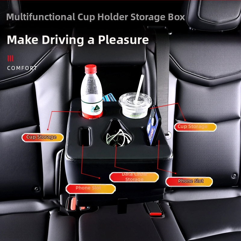 Auto taga keskse käetoe hoiukarp — nahk, universaalne ühilduvus, mudel Rear Center Cushion 001, kohandatav