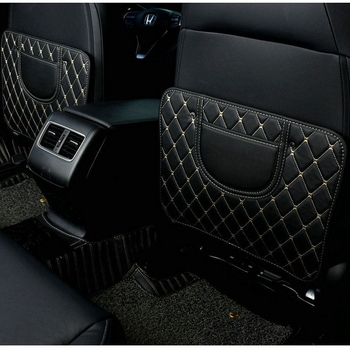 Προστατευτικό μαξιλαράκι πίσω από το κάθισμα αυτοκινήτου, κατάλληλο για όλες τις εποχές, τεχνητό δέρμα, ρόμβος μοτίβο, χωρίς γέμιση