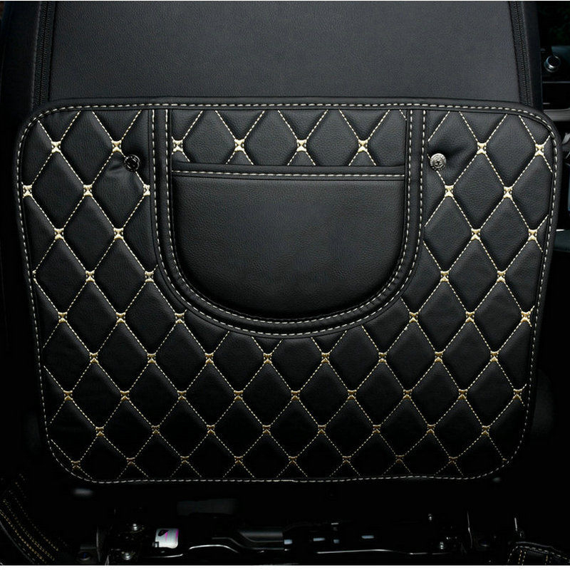 Προστατευτικό μαξιλαράκι πίσω από το κάθισμα αυτοκινήτου, κατάλληλο για όλες τις εποχές, τεχνητό δέρμα, ρόμβος μοτίβο, χωρίς γέμιση