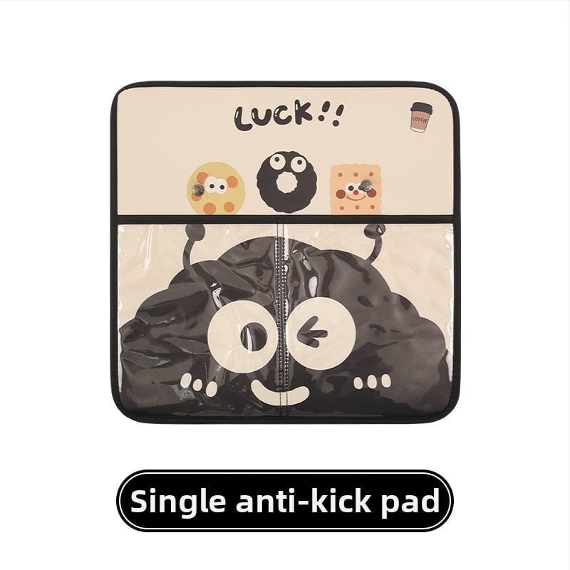 Προστατευτικό για την πλάτη του πίσω καθίσματος αυτοκινήτου με θήκη αποθήκευσης, παιδικό καρτούν μοτίβο μπρικέτες άνθρακα, επίπεδη σχεδίαση, γέμισμα σφουγγάρι, κατάλληλο για όλες τις εποχές