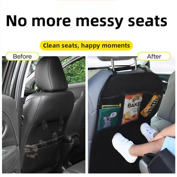 Οργανωτής πίσω καθίσματος αυτοκινήτου με θήκη αποθήκευσης, μαξιλαράκι προστασίας ποδιού, αντι-κλωτσιά μαξιλάρι, ύφασμα, προσαρμοζόμενος