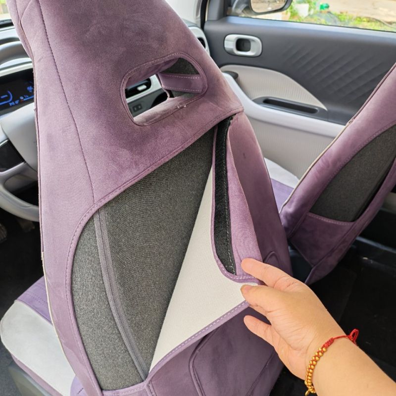 Auto jastuk za sjedalo i stražnji anti-kick jastuk, od velura, model 2, ljepilo za montažu, odvojiv i lako za čišćenje