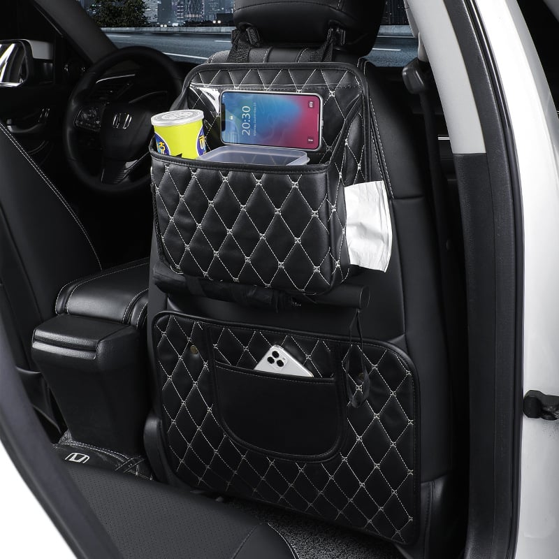Torba za pohranu stražnjeg dijela sjedišta automobila, kožna, univerzalna, viseći organizator, prilagodljiva