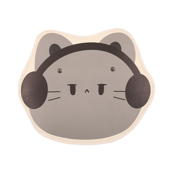 Προστατευτικό πλάτης καθίσματος αυτοκινήτου από PU δέρμα, με γέμισμα από σπόγγου, μοτίβο γάτας με ακουστικά, για όλες τις εποχές