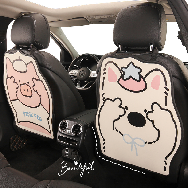 Πάτος προστασίας κατά των κλωτσιών για το πίσω κάθισμα αυτοκινήτου, καθολικό, γλυκό σχέδιο με κινούμενα σχέδια, υλικό PU με αφρώδες γέμισμα