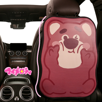 Strawberry Bear karikatúra autóülés hátsó védő, Niu Ma Craft, univerzális négy évszak használathoz, PU anyag, töltet: szivacs