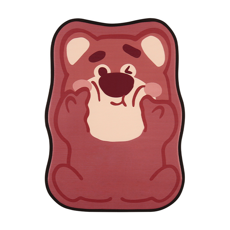 Strawberry Bear karikatúra autóülés hátsó védő, Niu Ma Craft, univerzális négy évszak használathoz, PU anyag, töltet: szivacs