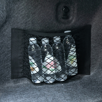 Geantă de depozitare pentru portbagajul auto, plasă Velcro dublă, din poliester, design suspendat, impermeabilă, cu mâner